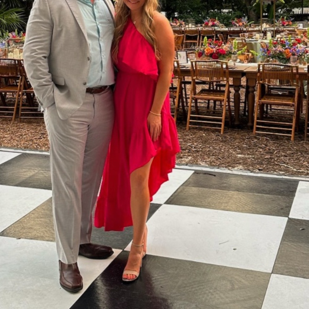 Pink One-Shoulder Ruffle Dress - Picture 2 of 2